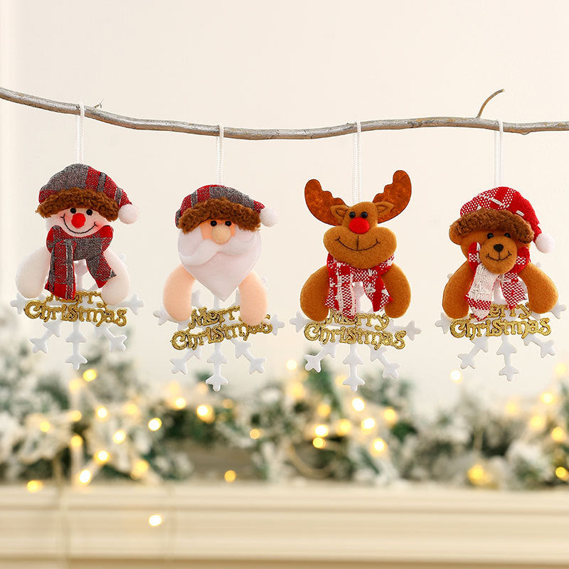Plush Santa Snowman Christmas Hanging Ornament Collection