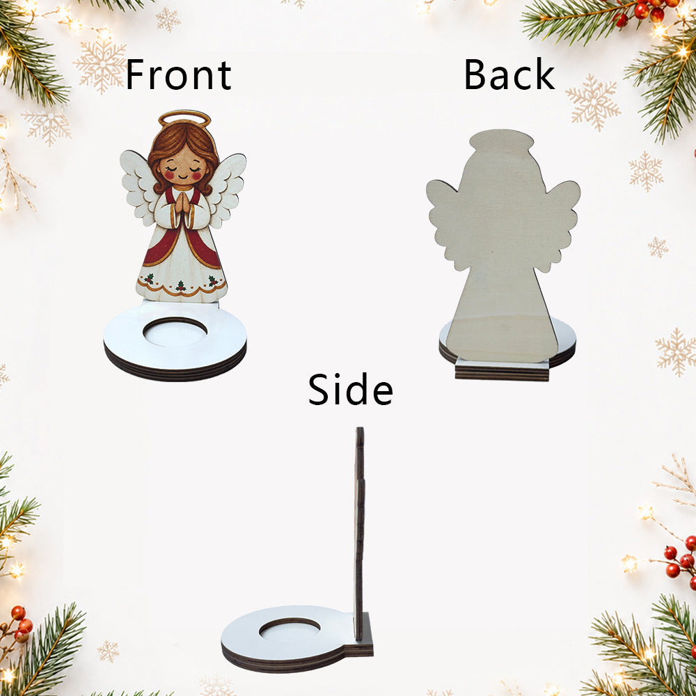 Christmas Wooden Character Candle Holder Tabletop Decor