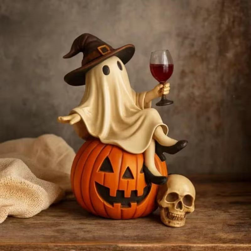 Halloween Ghost Wine Glass Resin Tabletop Decor