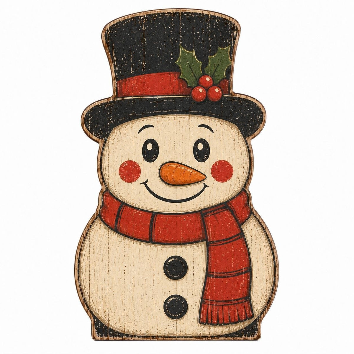 Wooden Christmas Tabletop Decor Double Sided Printed Holiday Figurine