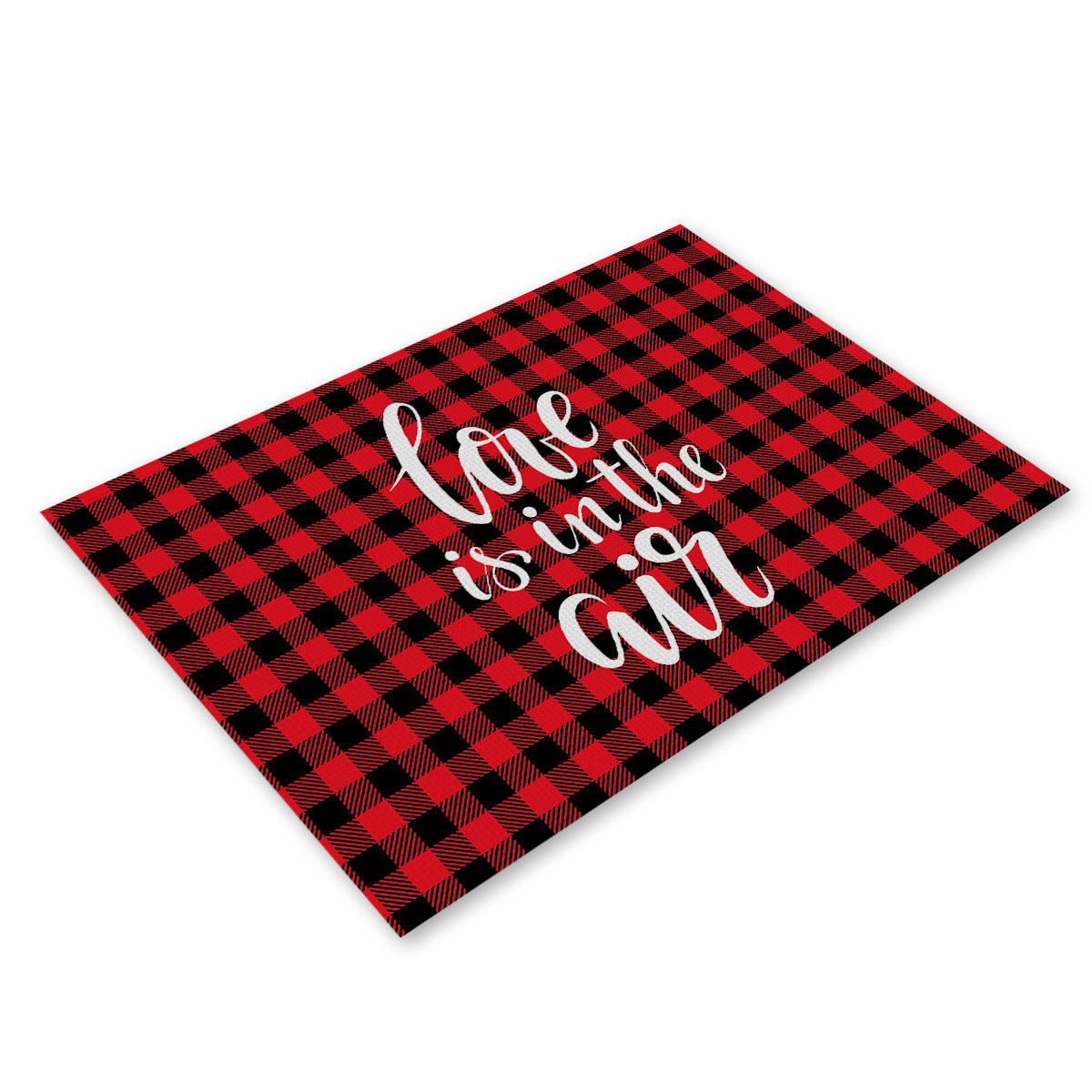 Valentines Day Plaid Linen Placemats Farmhouse Table Decor