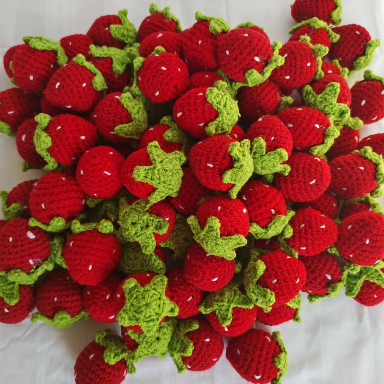 Valentine’s Day Crochet Strawberry Keychain Cute Gift