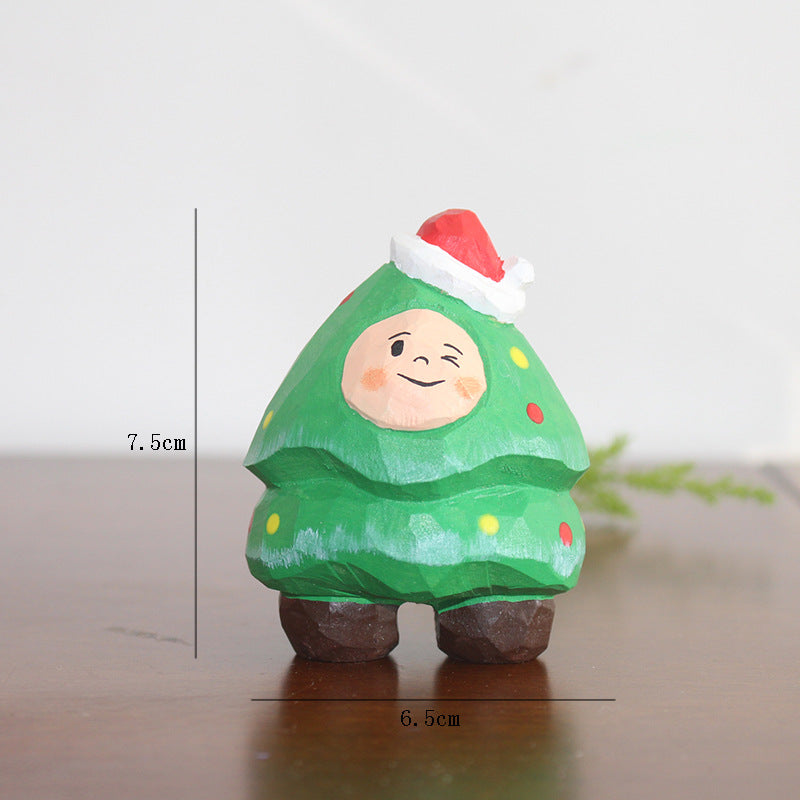 Cute Wood Christmas Figurine Holiday Tabletop Decoration