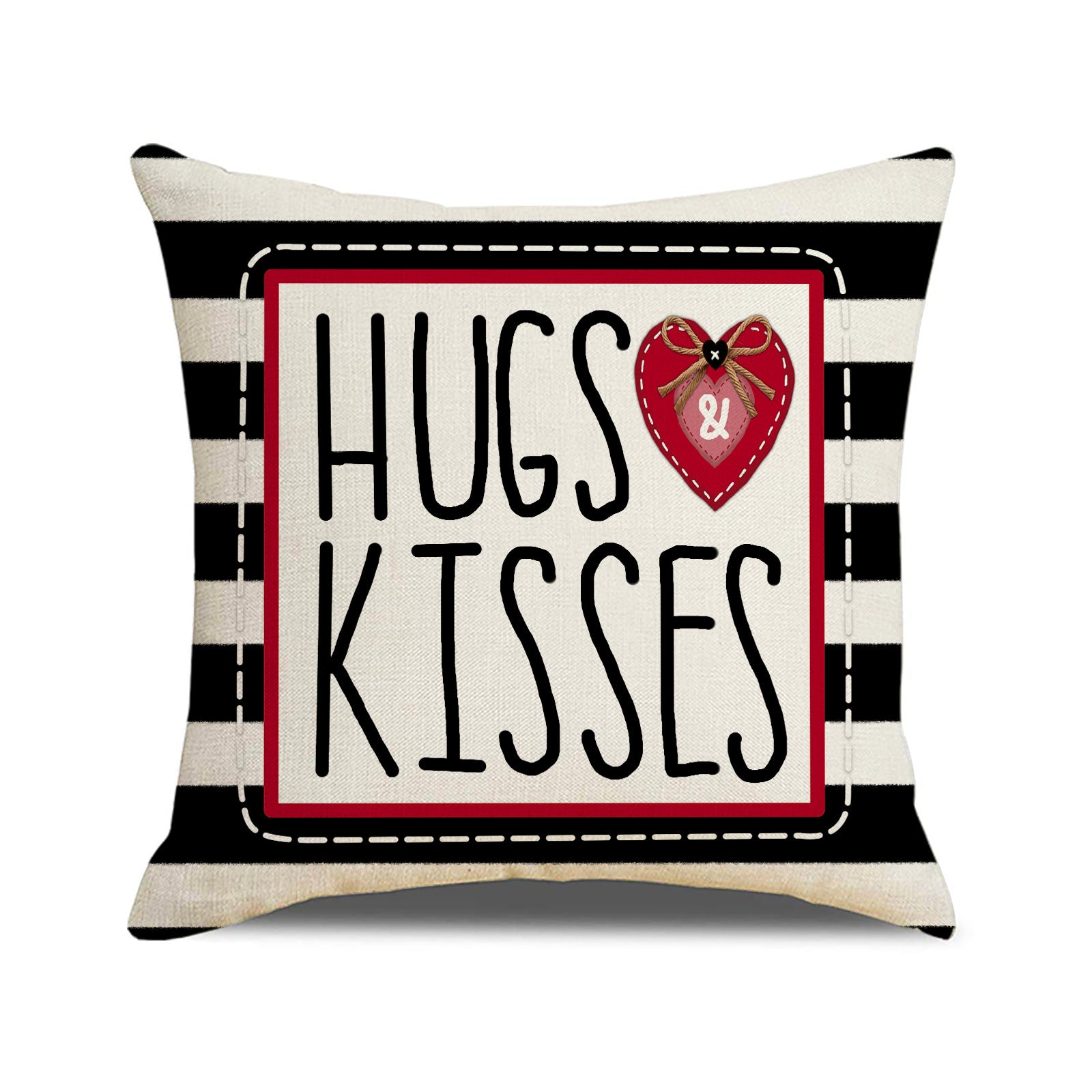 Valentine Heart Pillow Covers Set Farmhouse Plaid Decorative