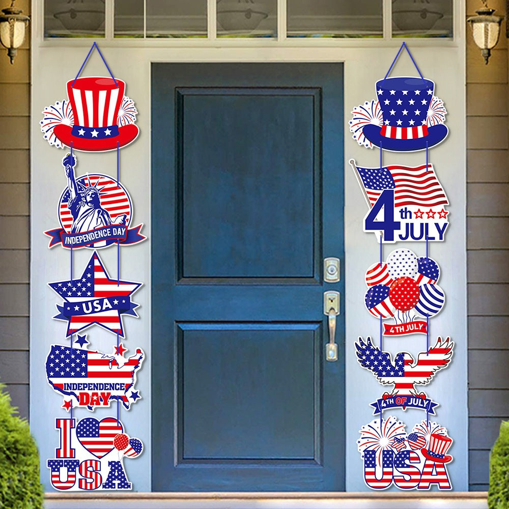 Fourth of July Patriotic Door Hanging Decor Set USA