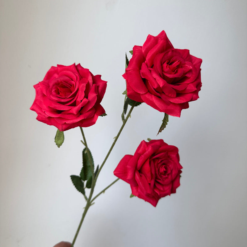 Valentine’s Day 3 Head Faux Rose Bouquet Wedding Decor