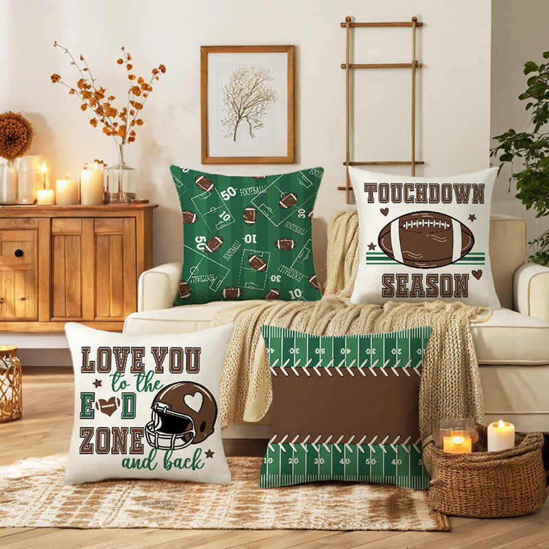 Printed Football Pillow Cover Cushion Case Sofa Decor