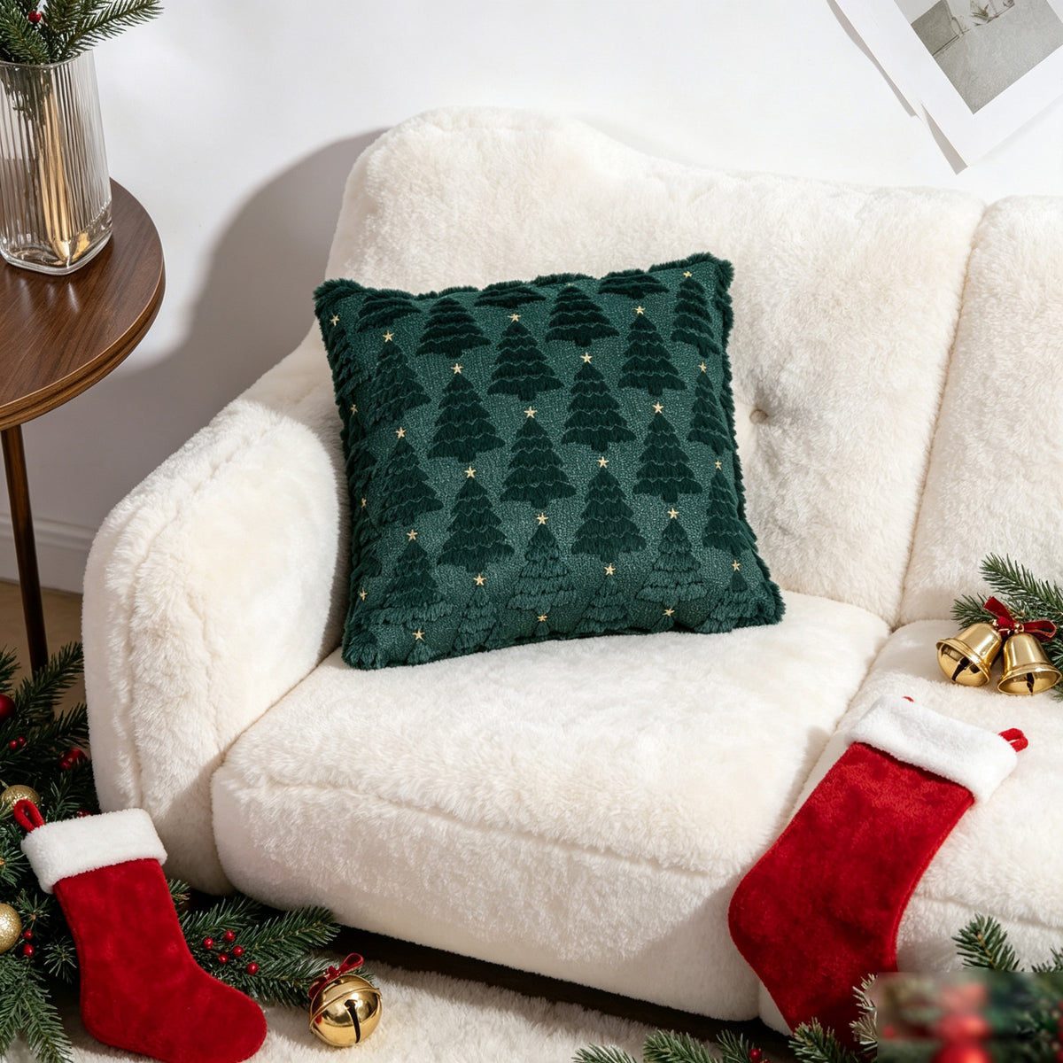Christmas Tree Pattern Pillow Cover Holiday Home Decor