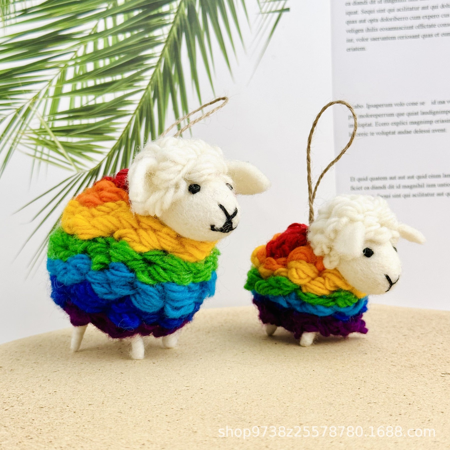 Handmade Wool Felt Sheep Keychain Plush Animal Charm