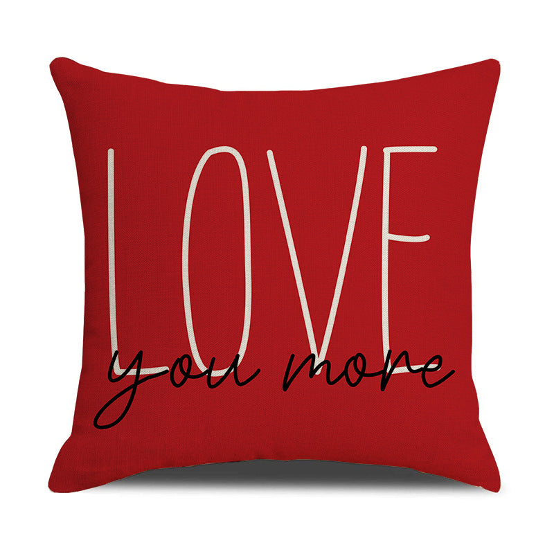 Valentine Heart Pillow Covers Decorative Linen Sofa Cushions