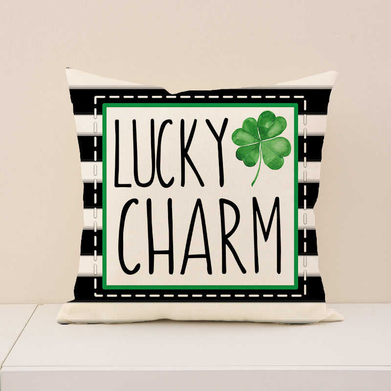 St. Patrick’s Day Green Shamrock Pillow Cover Home Decor