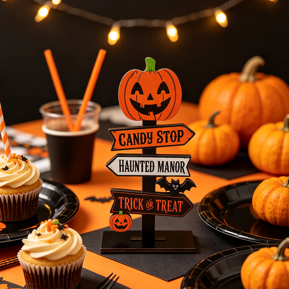 Wooden Halloween Tabletop Sign Seasonal Home Decor