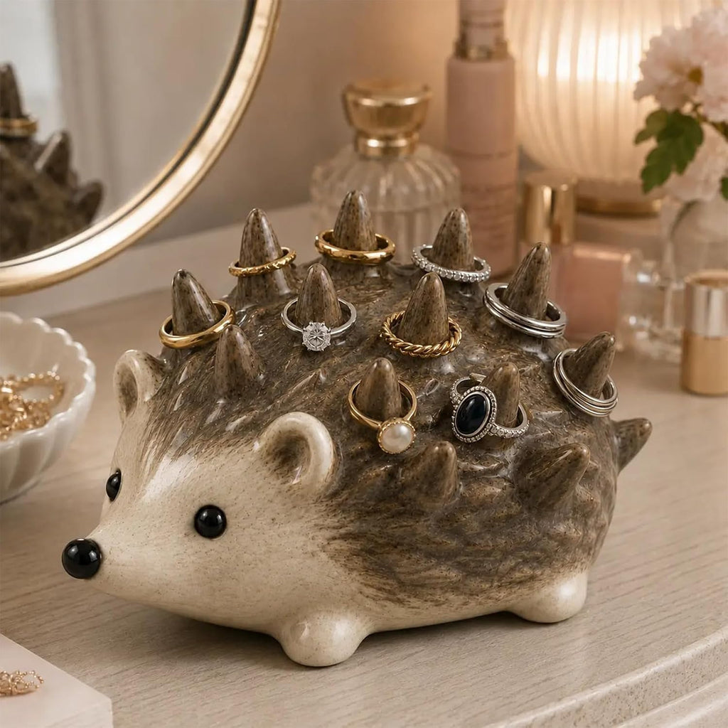Hedgehog Ring Holder Resin Jewelry Organizer Decor
