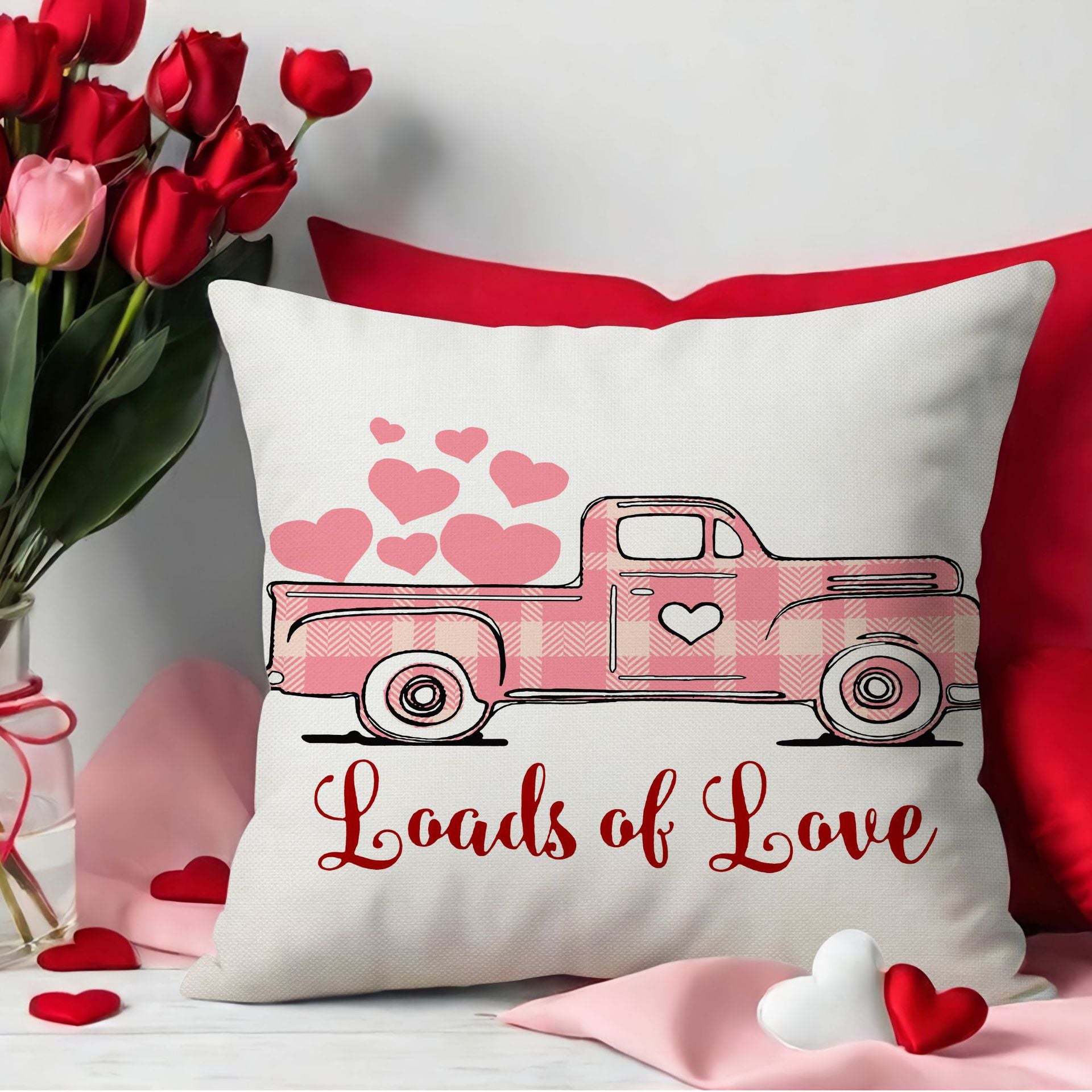 Valentine’s Day Pink Heart Throw Pillow Covers Home Decor