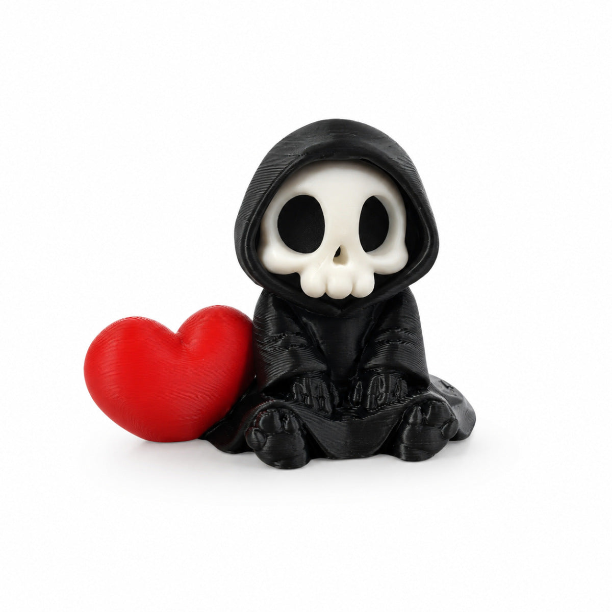 3D Printed Skull Heart Decor Keychain Plastic Gift Accessory