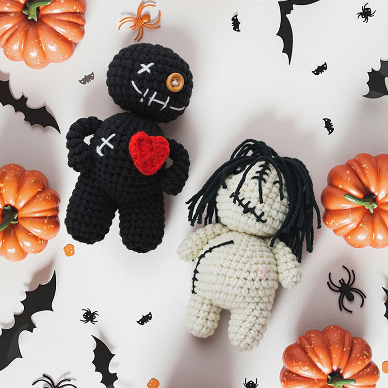 Halloween Crochet Ghost Doll White Plush Toy Décor