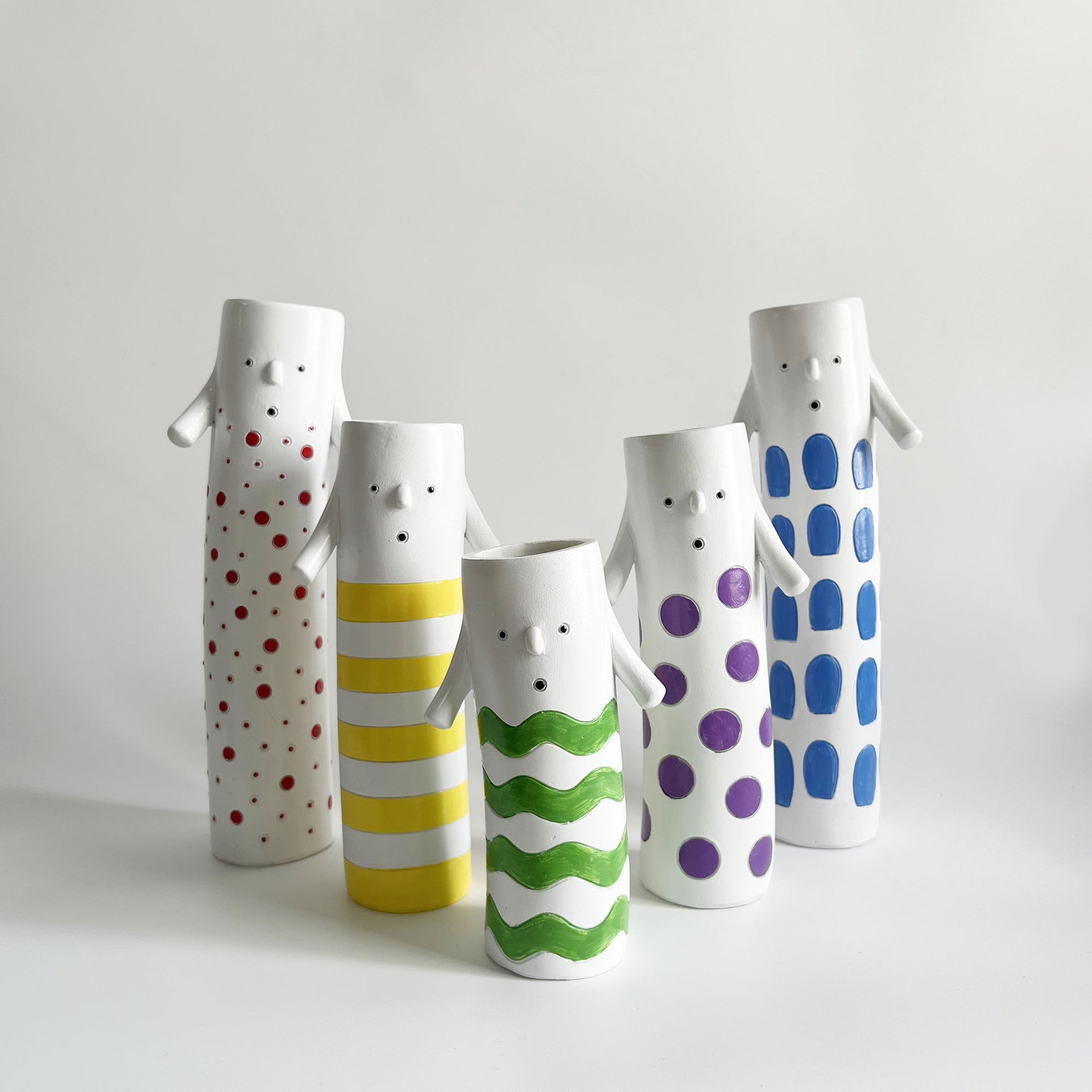 Cute Handmade Character Ceramic Vase for Home Table Decor