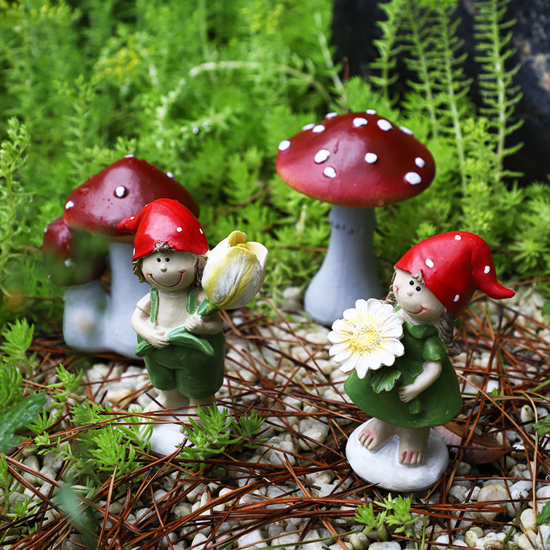 Resin Mushroom Garden Figurines Outdoor Yard Decor