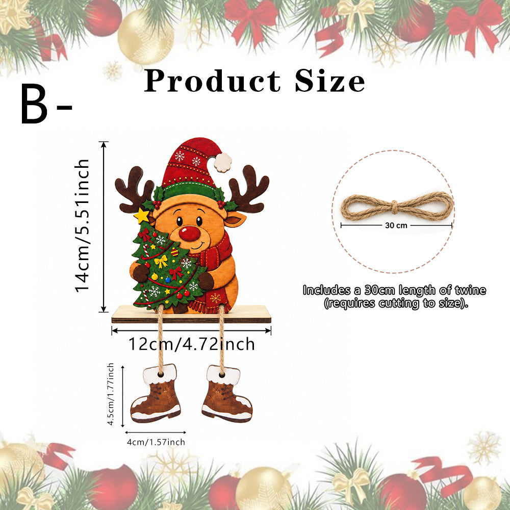 Christmas Gnome Wooden Tabletop Decor With Boots
