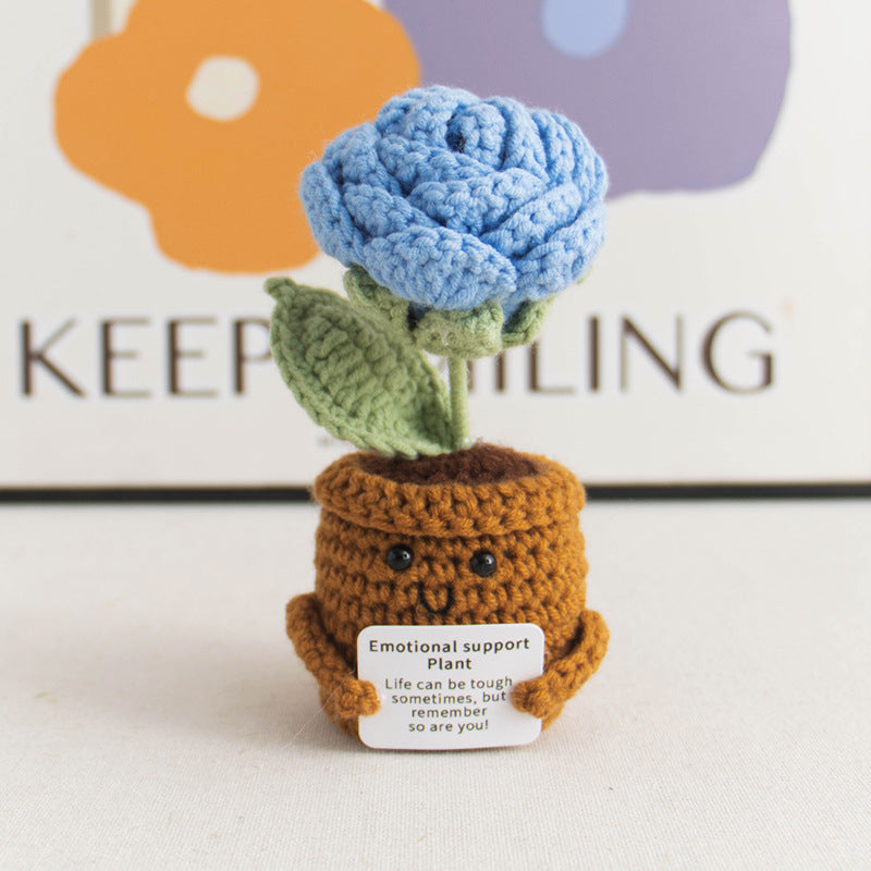 Valentine Holiday Decorations Handmade Crochet Flower Pot