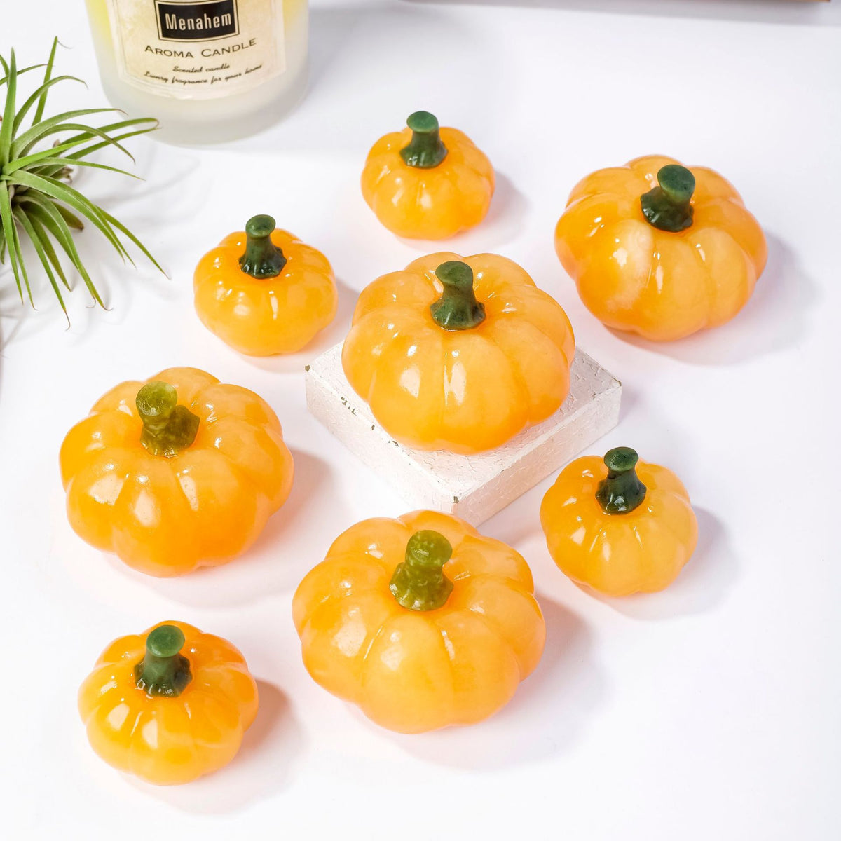 Yellow Stone Pumpkin Figurine Mini Fall Harvest Table Decor