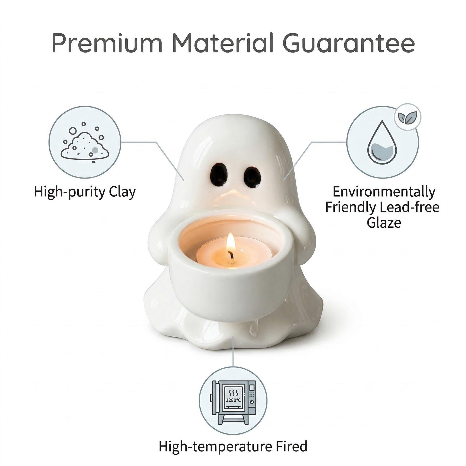 Ghost Candle Holder Halloween Tabletop Decoration