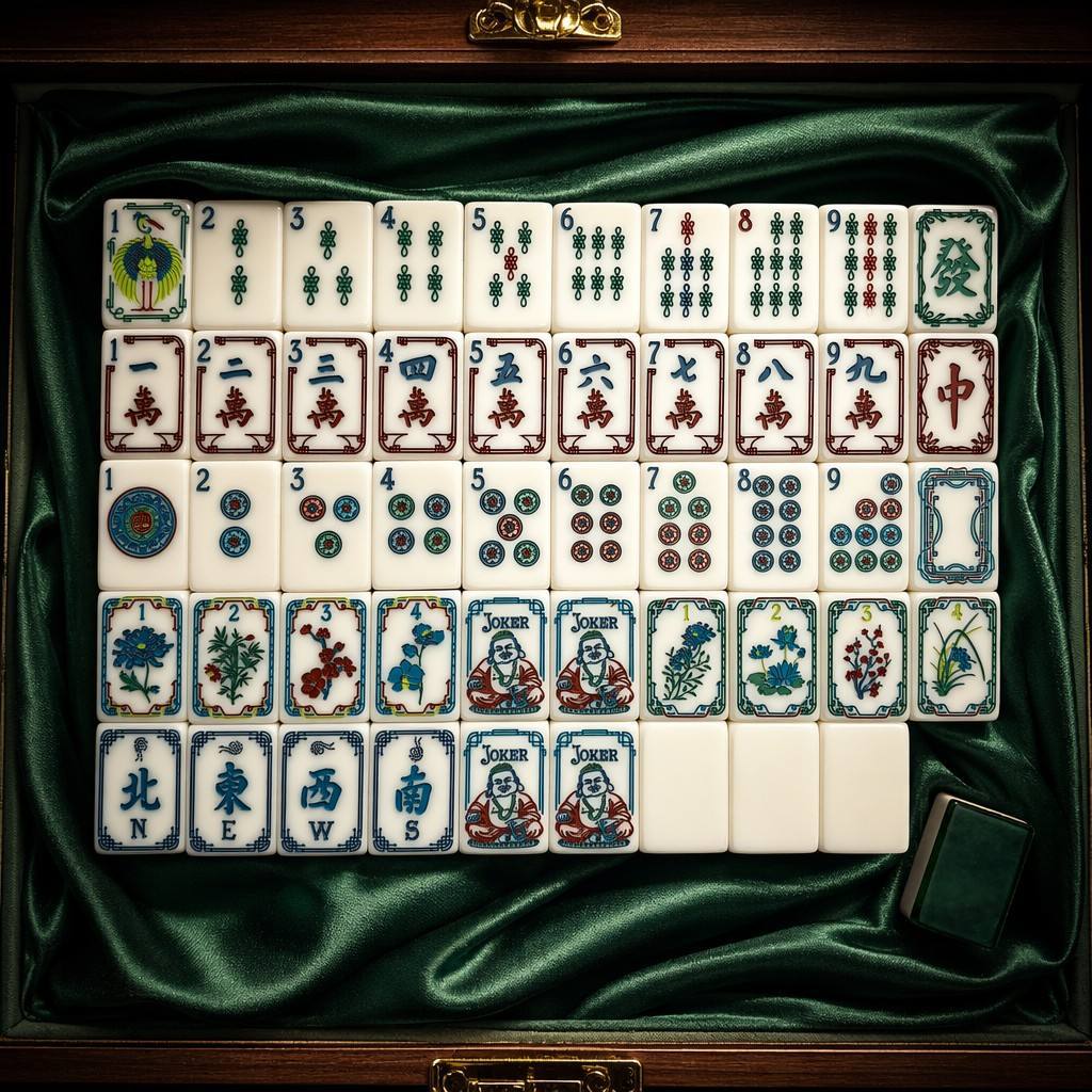 Green Jade Acrylic Mahjong Set Classic Game Tiles