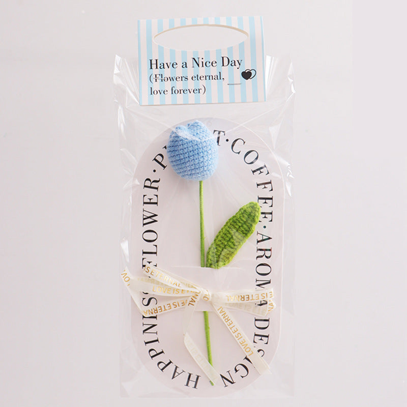 Handmade Chubby Tulip Crochet Flower Decorative Gift