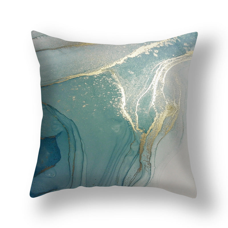 Abstract Gold Foil Linen Throw Pillow Cover 18x18 Square