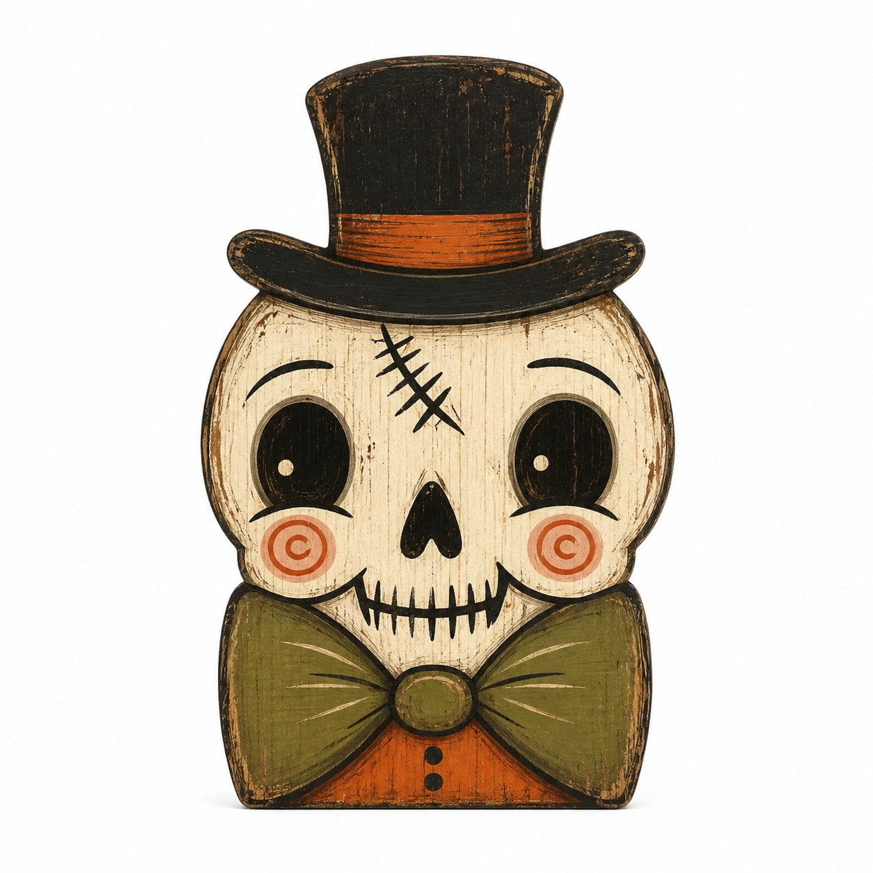 Halloween Wooden Table Decor Cat Owl Pumpkin Design