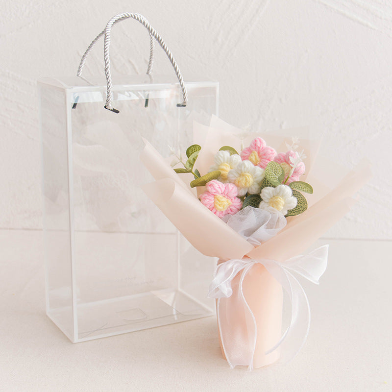 Handmade Crochet Flower Bouquet Desk Decor Gift