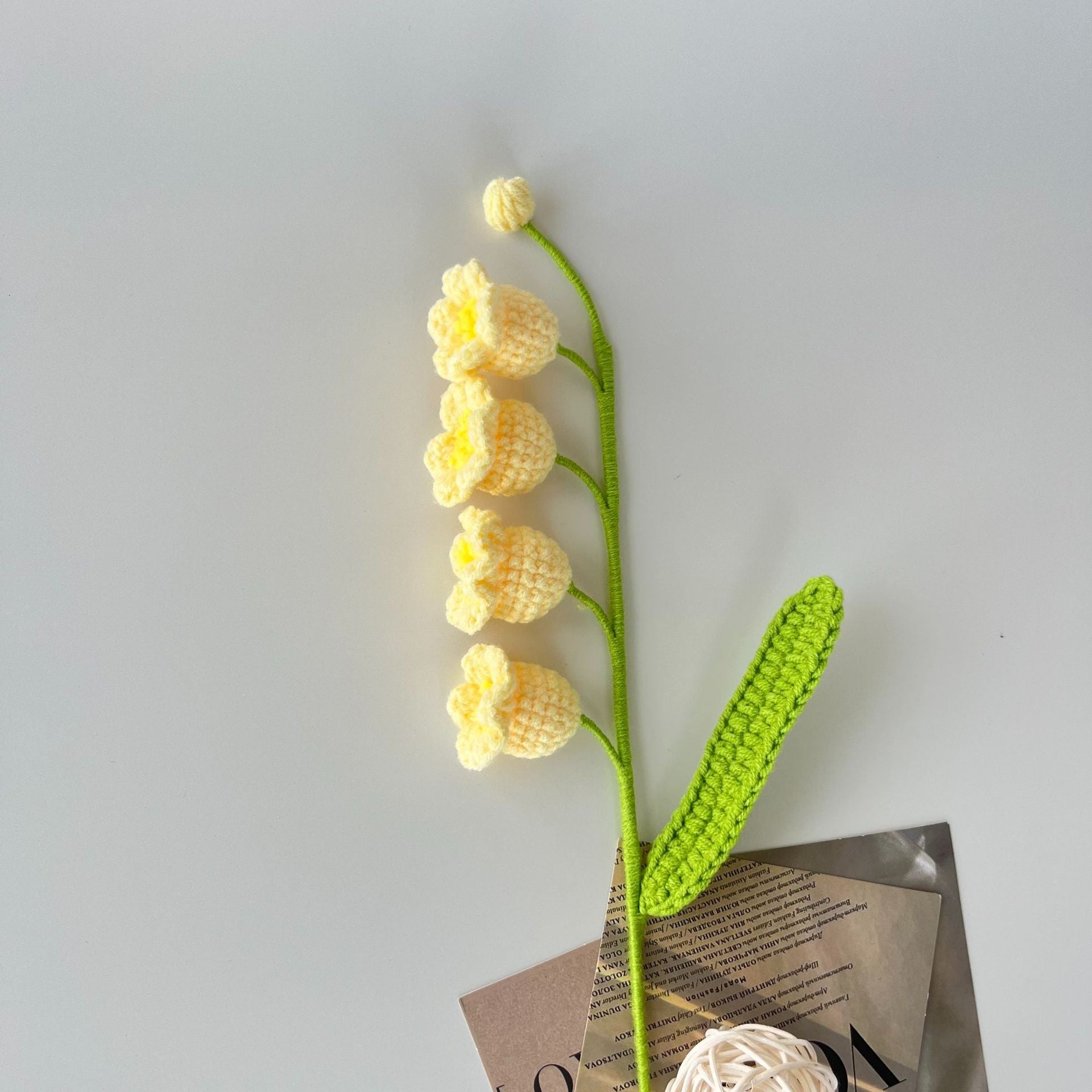 Handmade Crochet Lily of the Valley Stem Floral Decor