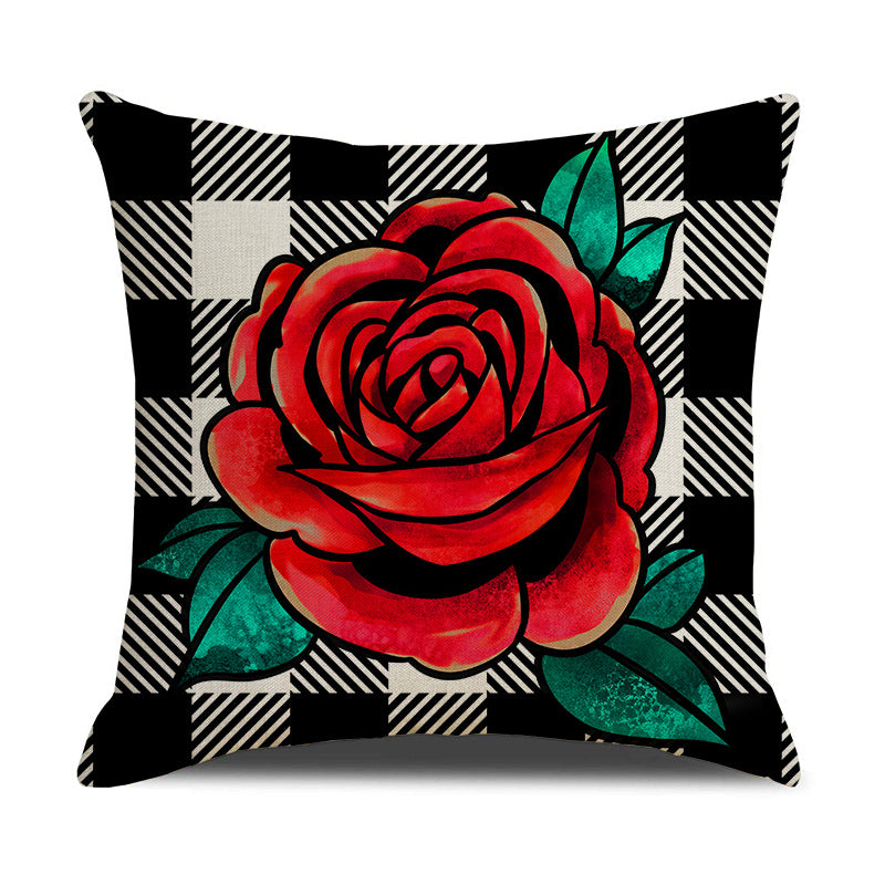 Valentine Love Pillow Covers Red Heart Plaid Home Decor