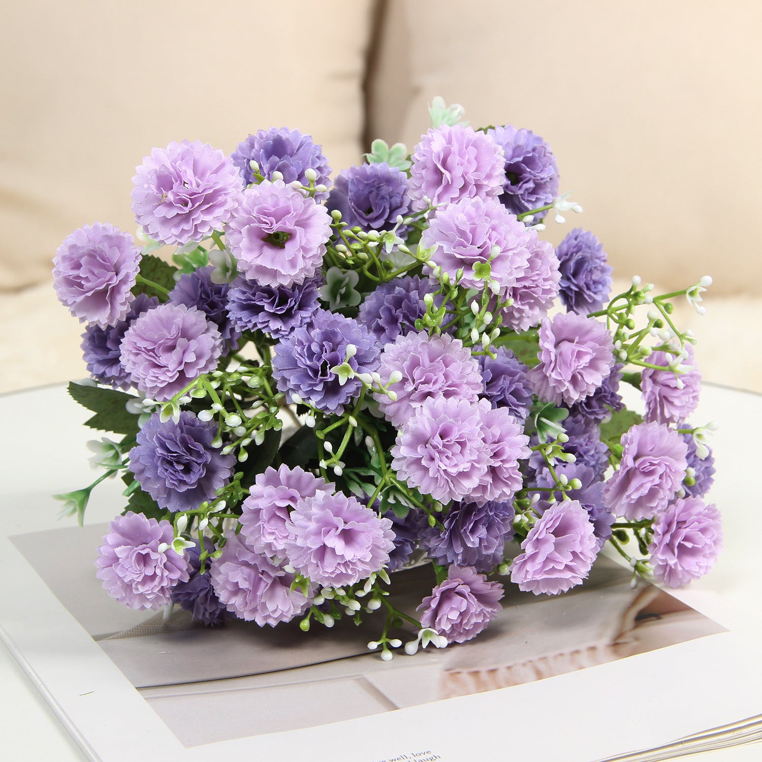 Silk Flower Bouquet Faux Floral Decorative Accent