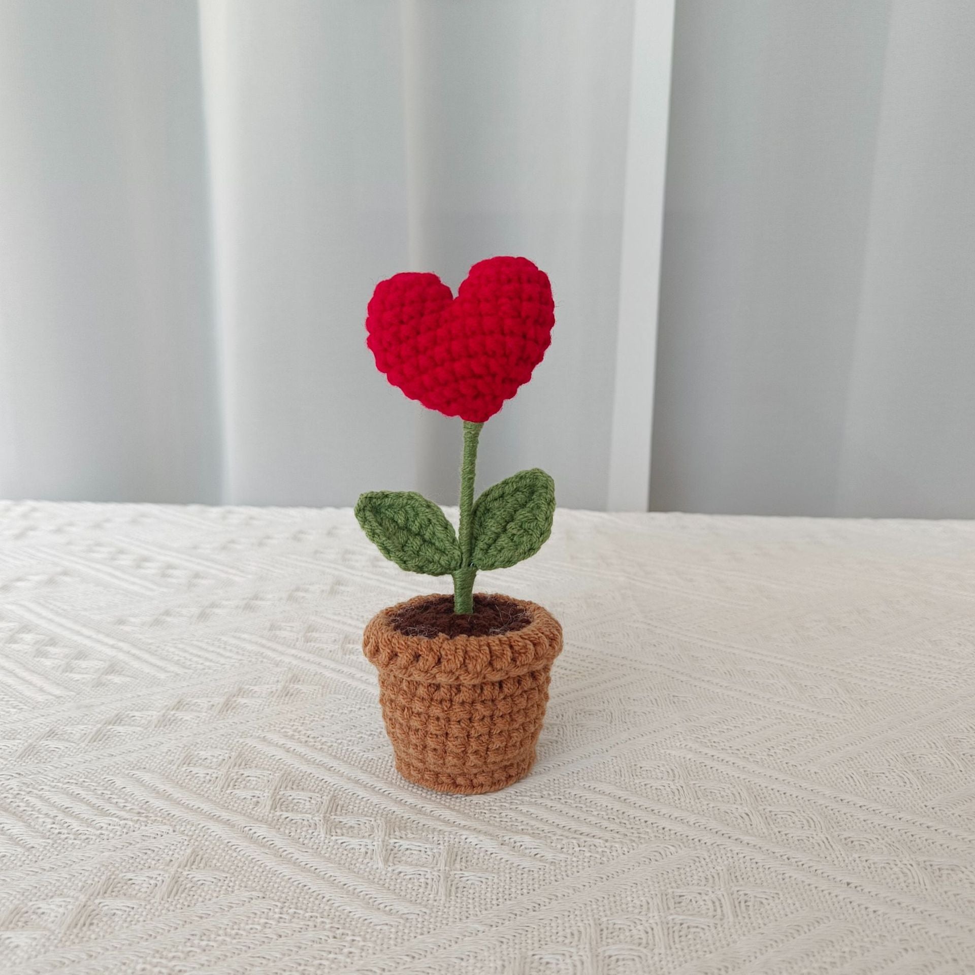 Valentine’s Day Crochet Potted Flowers Cute Gift Decor