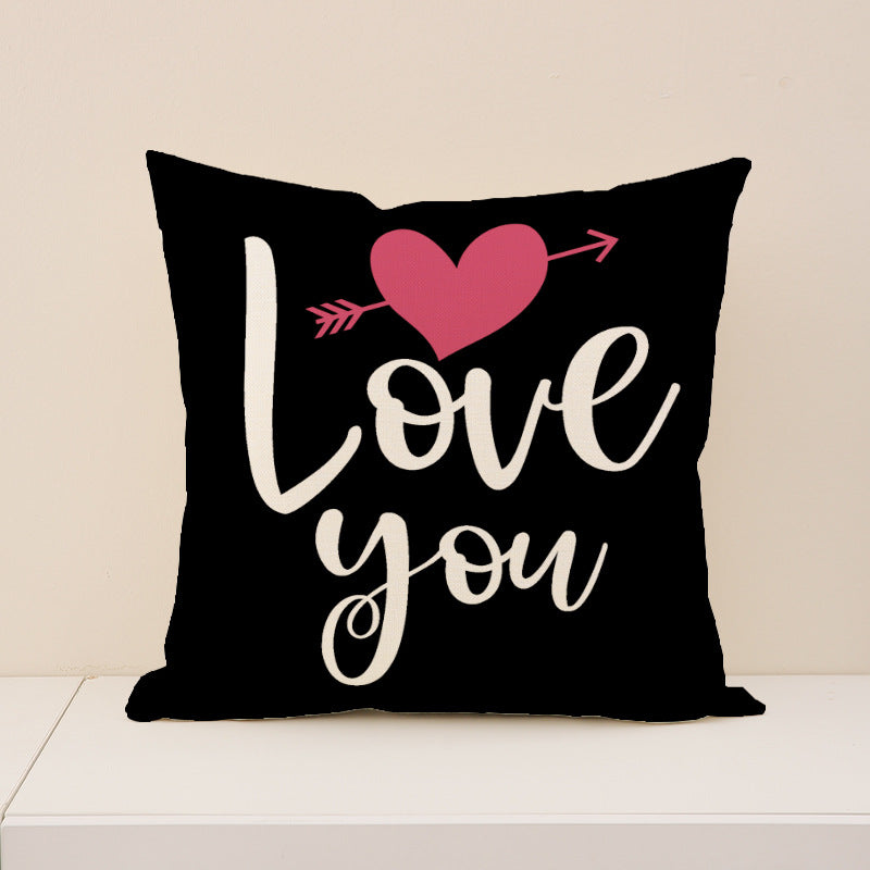 Valentine Cat Love Pillow Covers Set Cute Heart Decor