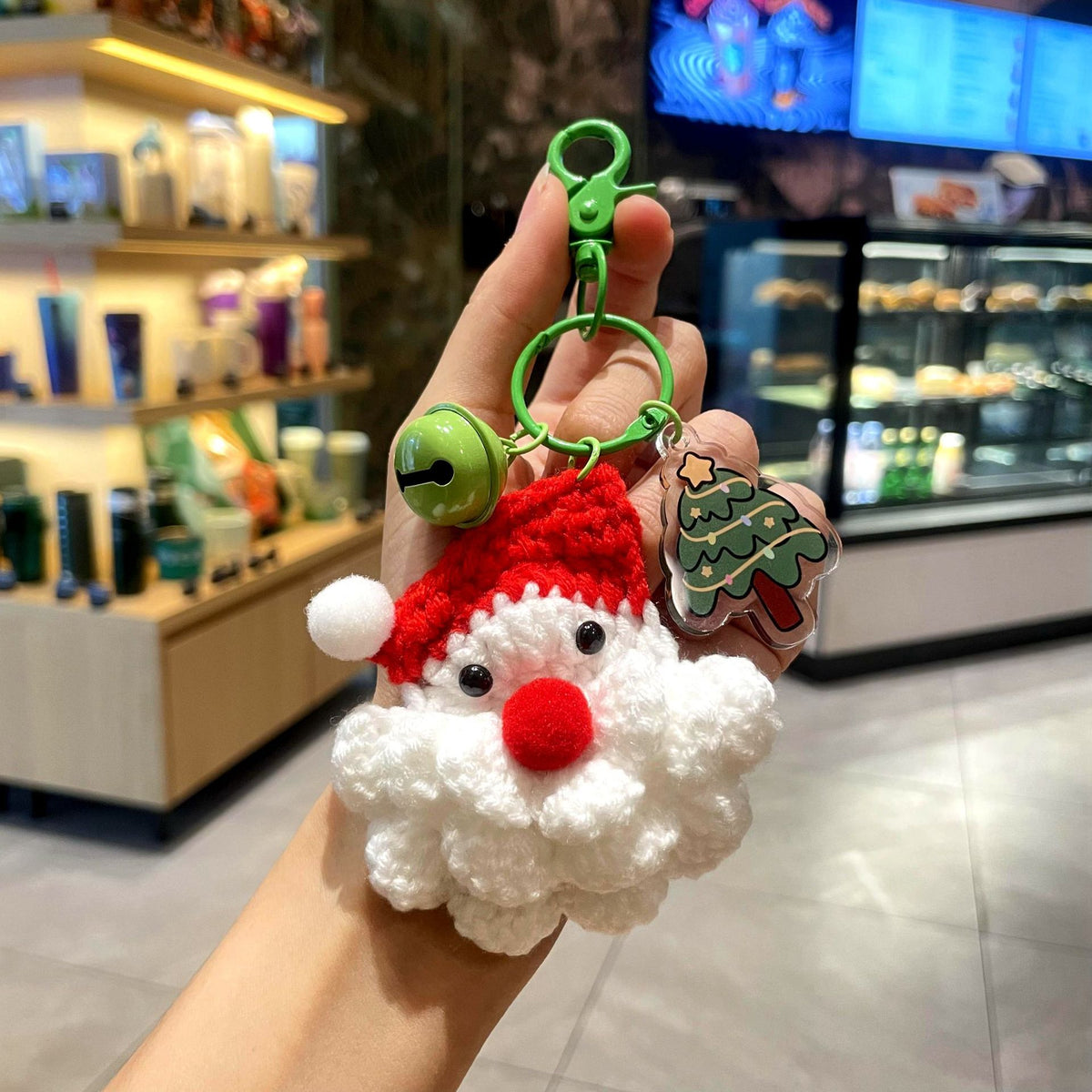 Crochet Santa Claus Keychain Christmas Hanging Charm