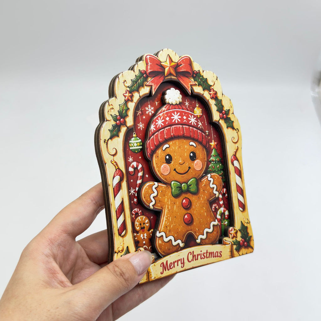 Christmas Wooden Santa Snowman Reindeer Character Tabletop Decor