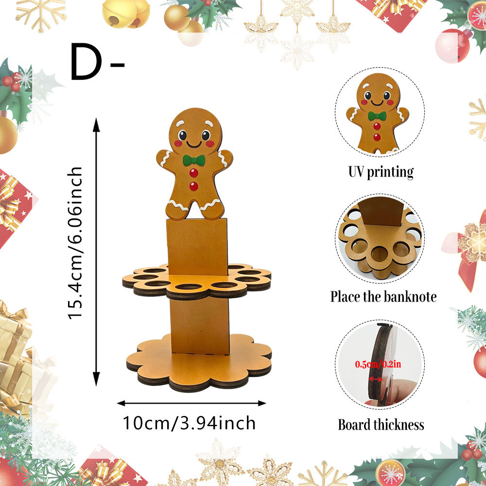 Wooden Christmas Snowman Santa Tabletop Decoration Holiday Decor