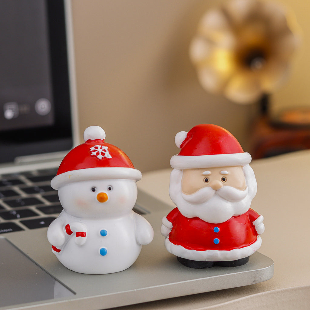 Resin Christmas Miniature Figurines Holiday Tabletop Decor