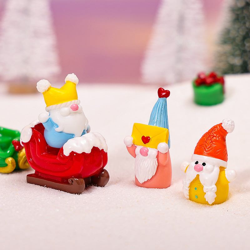 Christmas Gnome Resin Figurine Mini Holiday Decor Collectible