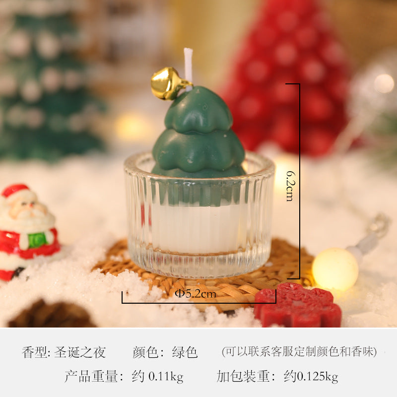 Christmas Glass Cup Scented Candle Holiday Home Decor