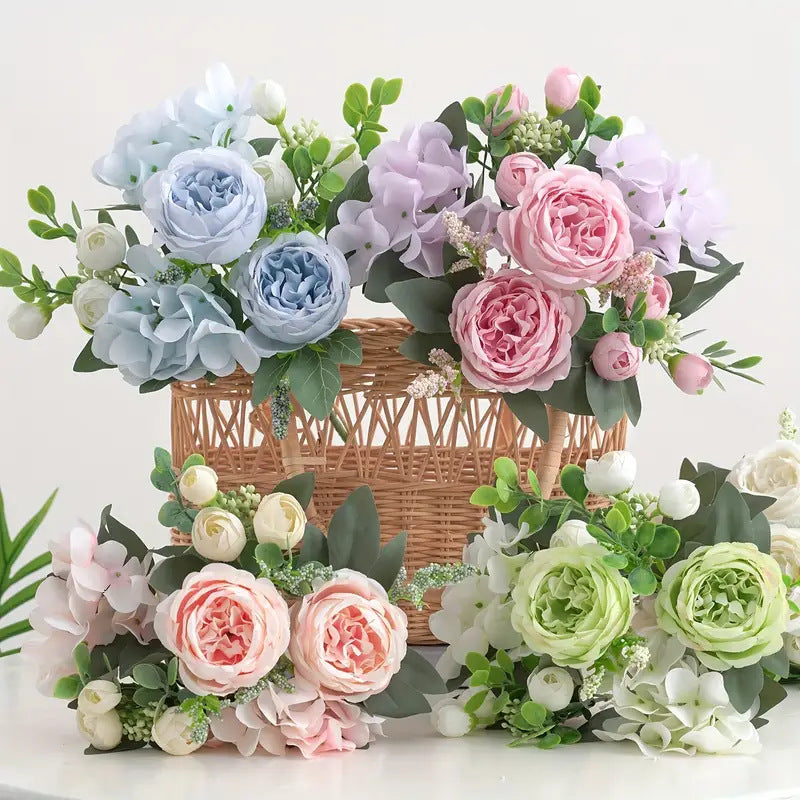 Valentine Artificial Peony Rose Bouquet Home Decor