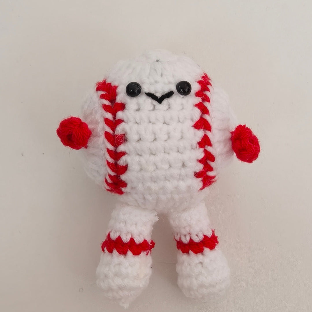 Handmade Crochet Sports Ball Plush Gift Decor
