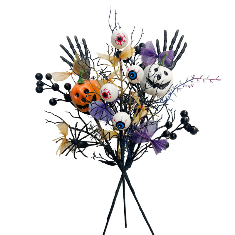 Halloween Floral Pick Pumpkin Ghost Artificial Flower Stem