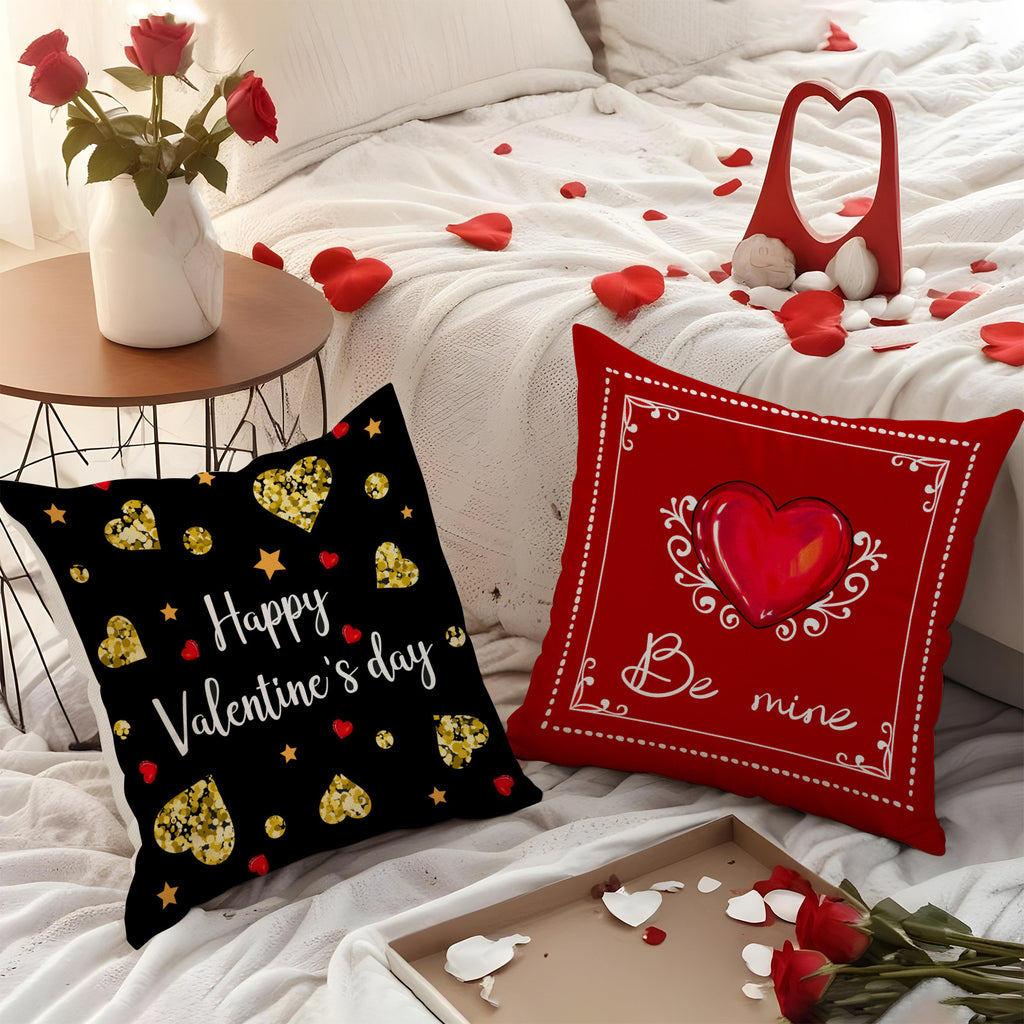 Valentines Day Heart Throw Pillow Covers Romantic Home Decor