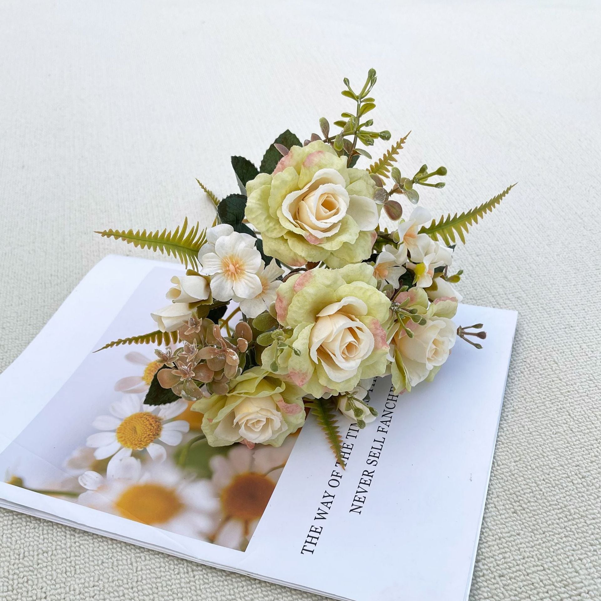 Valentine’s Day Romantic Faux Rose Bouquet for Home Decor