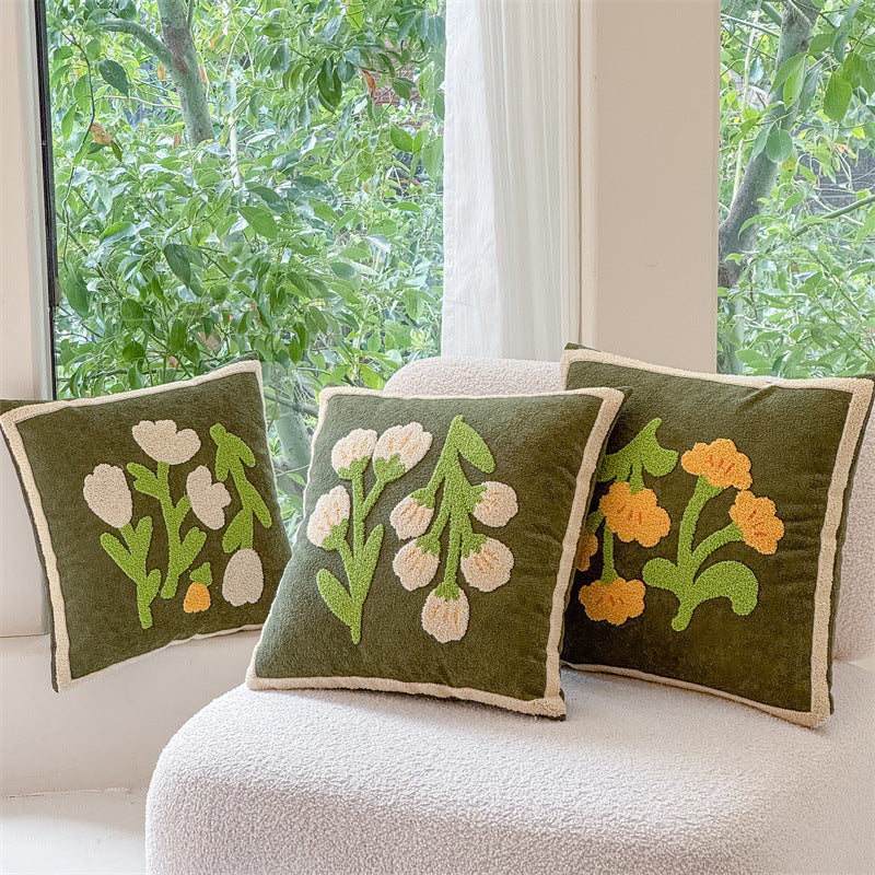 Valentine’s Day Tufted Floral Pillow Cover Nordic Decor