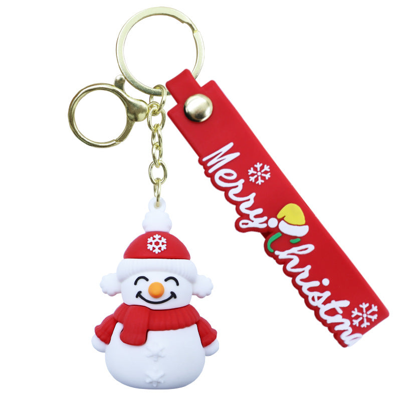 Christmas PVC Soft Rubber 3D Charm Cute Keychain Ornament