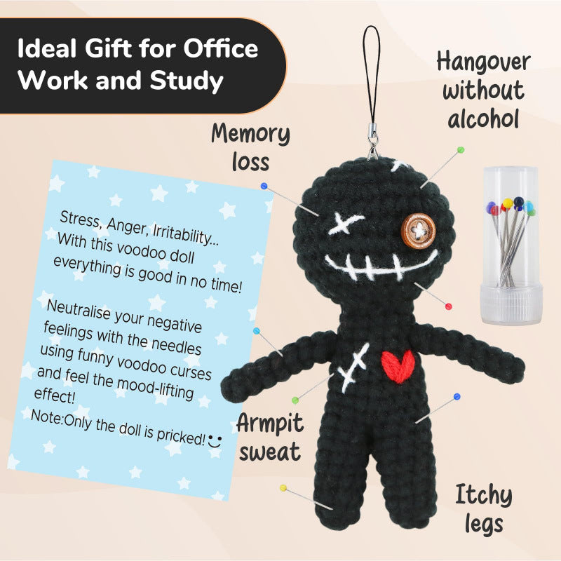 Handmade Crochet Voodoo Doll Plush Figurine Halloween Decor